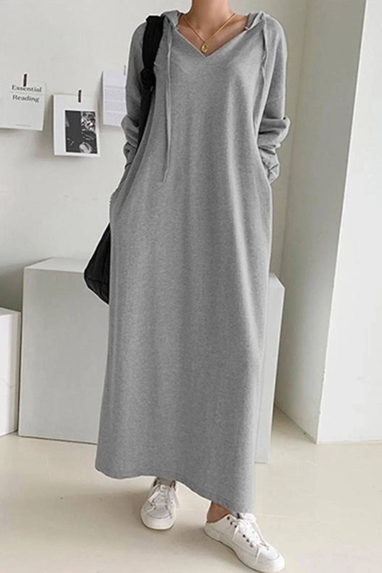 V-Neck Long Sleeve Dress