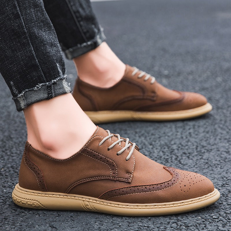 Gentlemen's Choice Breathable Split Leather Shoes